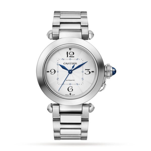 Pasha De Cartier Watch 35mm, Automatic Movement, Steel, Interchangeable Metal And Leather Straps