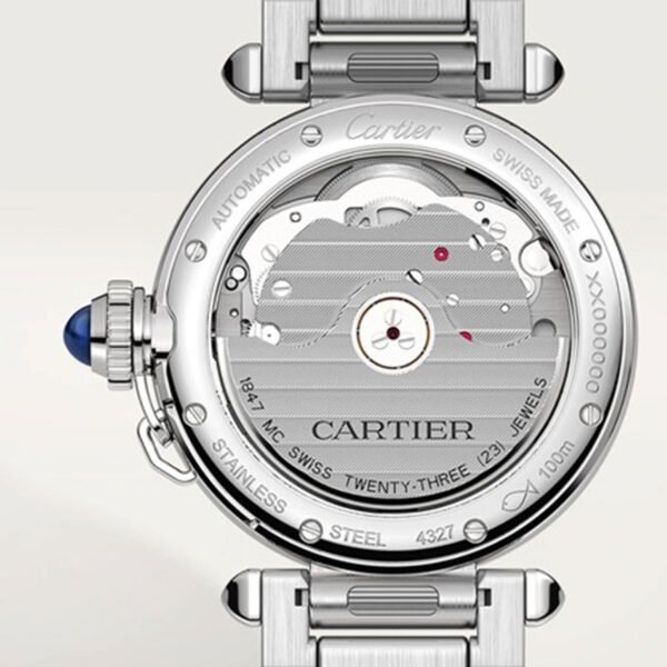 Pasha De Cartier Watch 35mm, Automatic Movement, Steel, Interchangeable Metal And Leather Straps - Image 2