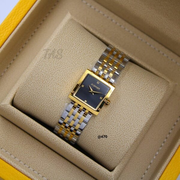 AGNIER Ladies Watches, Small Face Square Watches for Women, Luxury Gold Women Wristwatch, Elegant Diamond Stainless Steel Women's Dress Watch - Image 4