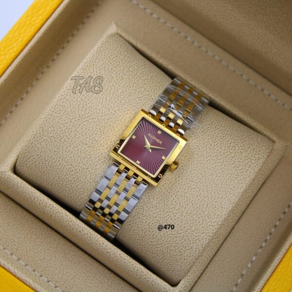 AGNIER Ladies Watches, Small Face Square Watches for Women, Luxury Gold Women Wristwatch, Elegant Diamond Stainless Steel Women's Dress Watch - Image 5