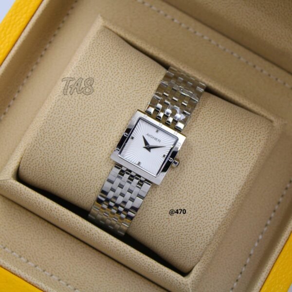 AGNIER Ladies Watches, Small Face Square Watches for Women, Luxury Gold Women Wristwatch, Elegant Diamond Stainless Steel Women's Dress Watch - Image 8