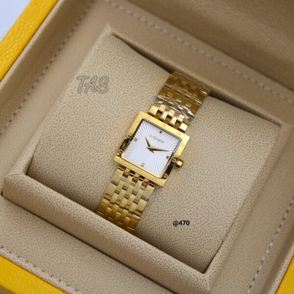 AGNIER Ladies Watches, Small Face Square Watches for Women, Luxury Gold Women Wristwatch, Elegant Diamond Stainless Steel Women's Dress Watch - Image 11
